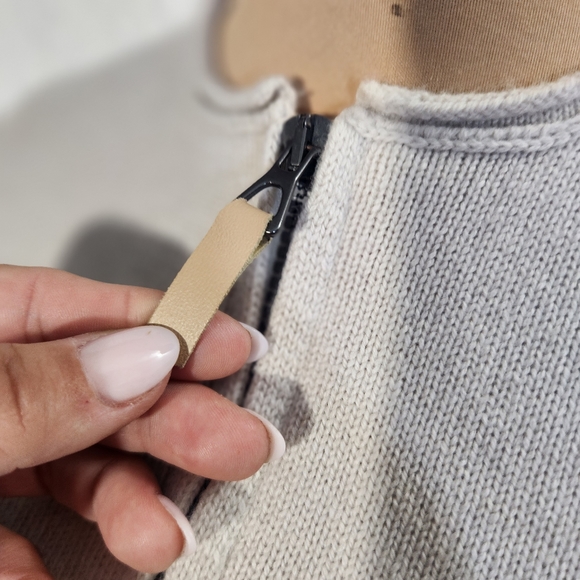 TONET Carella minimalist  neutral zip up cardigan sweater size 42 EU 6 US - Picture 7 of 15